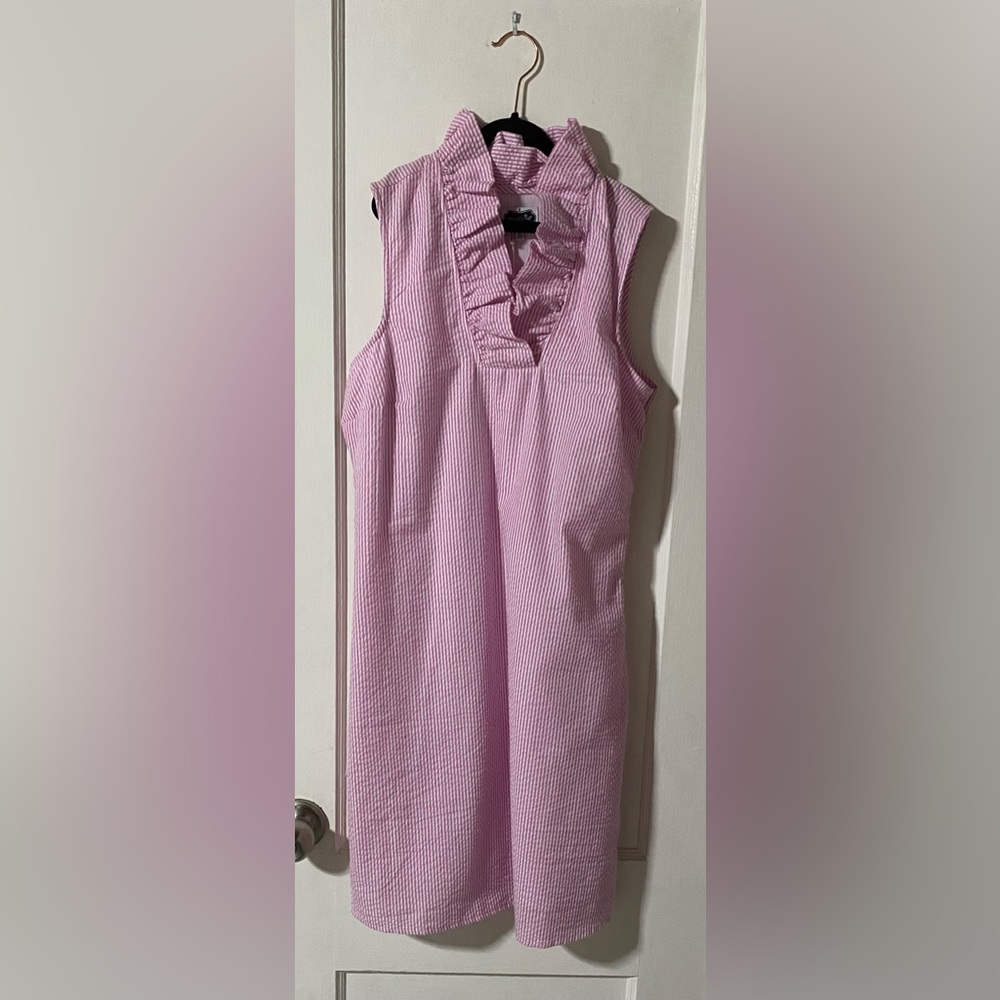 Mud Pie - Size Small Pink/White Seersucker Dress - NWT